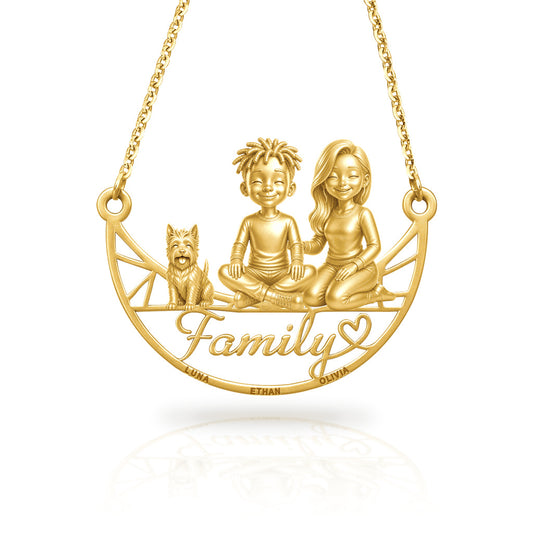 Soulyshine Australian Terrier family and dog handcrafted necklace