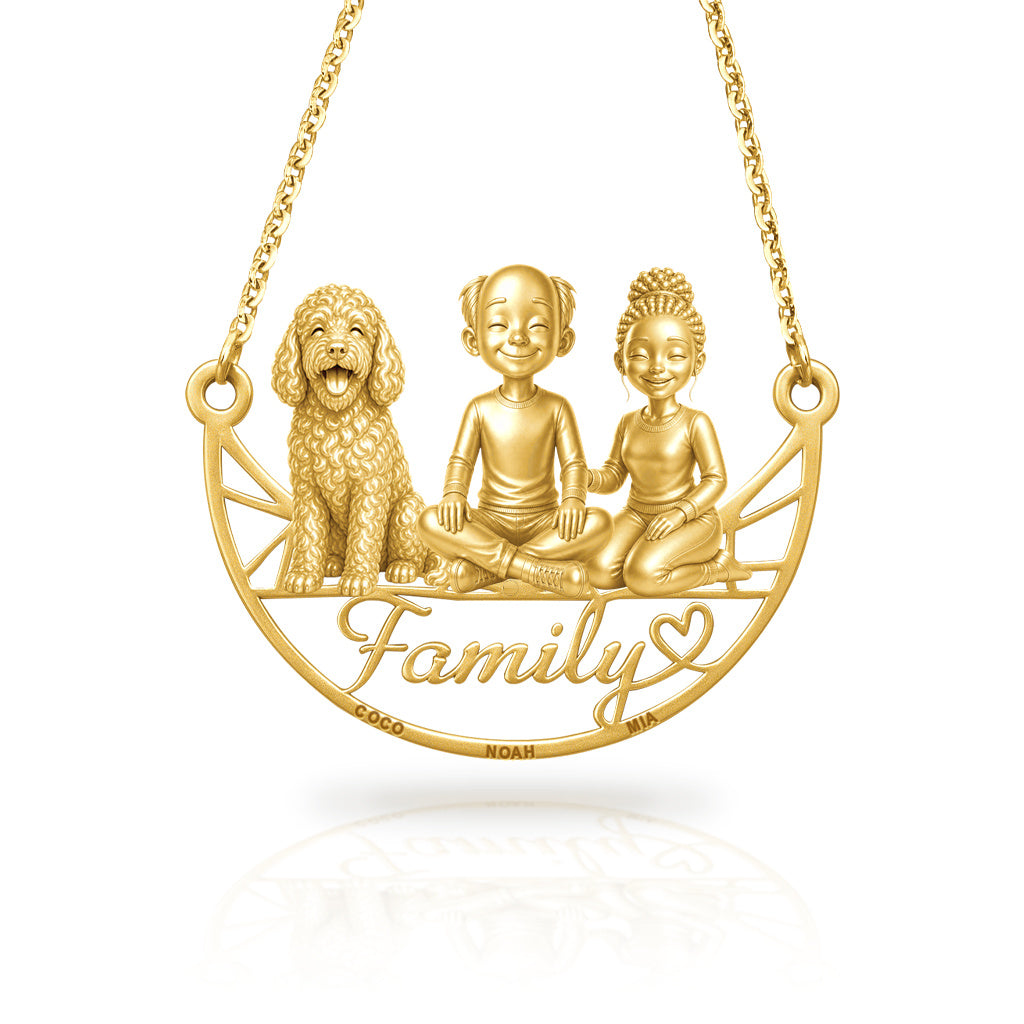Soulyshine Barbet family and dog handcrafted necklace