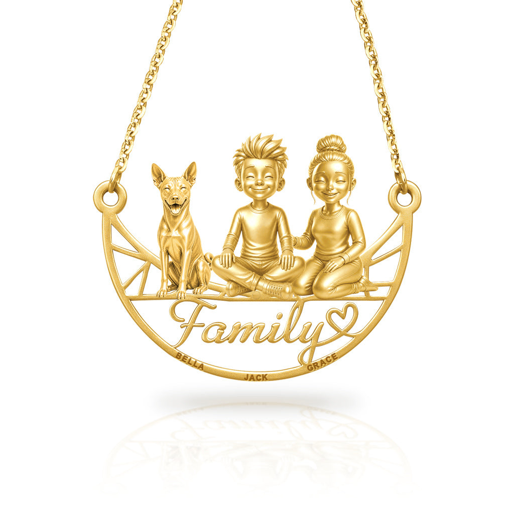 Soulyshine Basenji family and dog handcrafted necklace