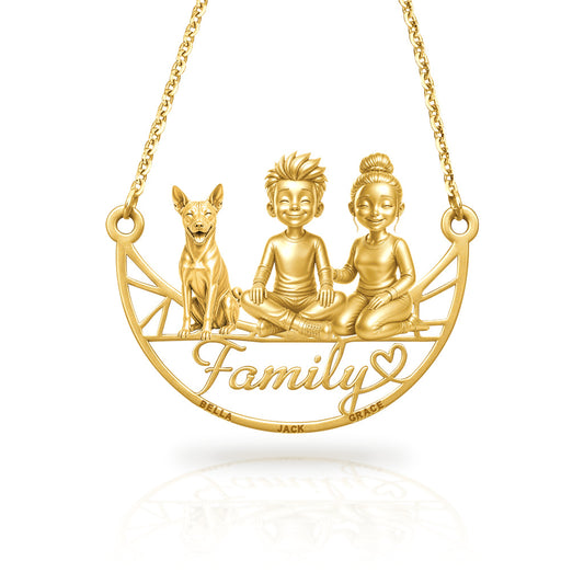 Soulyshine Basenji family and dog handcrafted necklace