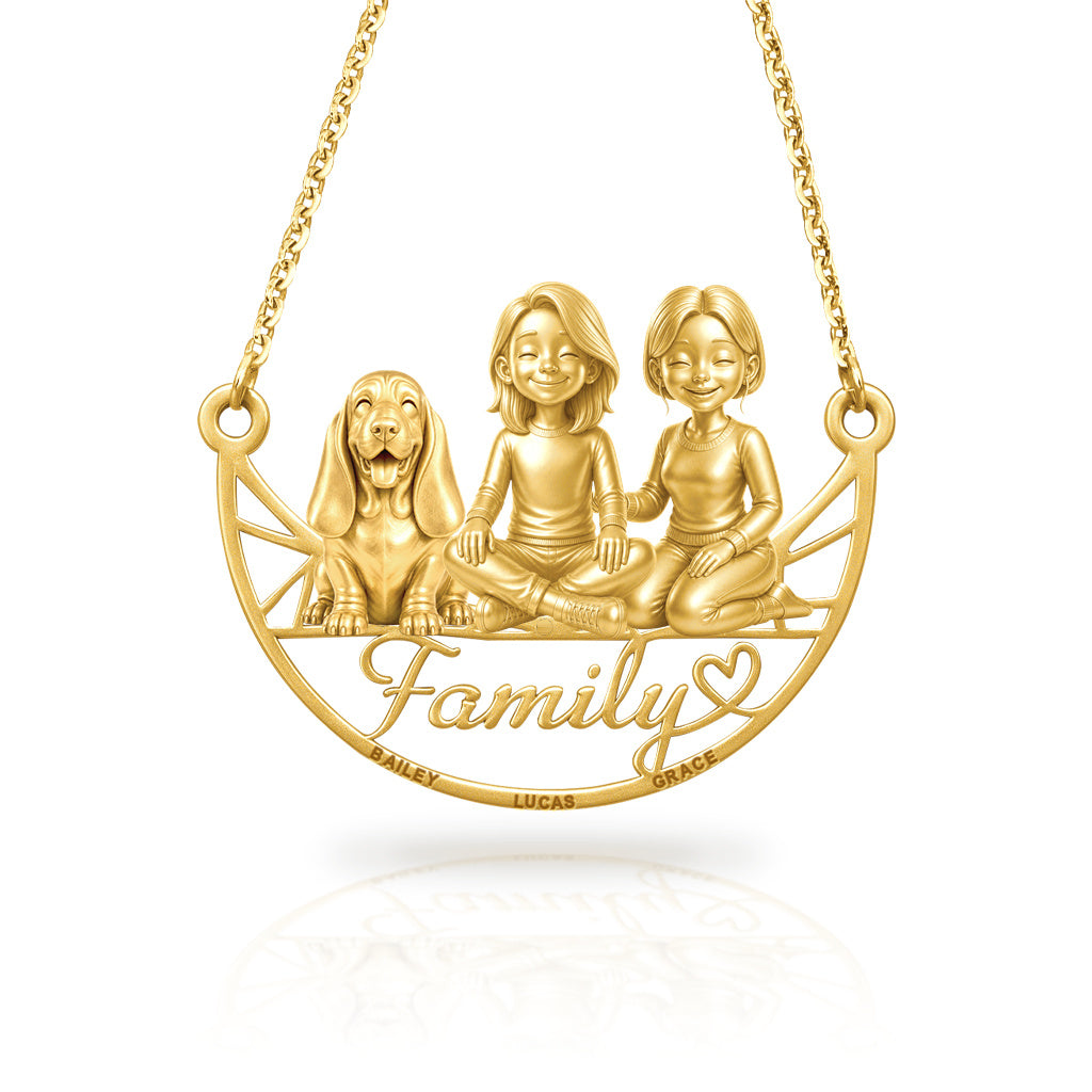 Soulyshine Basset Hound family and dog handcrafted necklace
