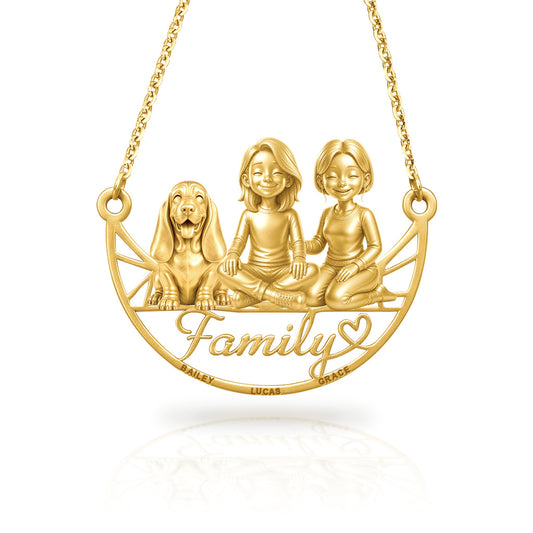 Soulyshine Basset Hound family and dog handcrafted necklace
