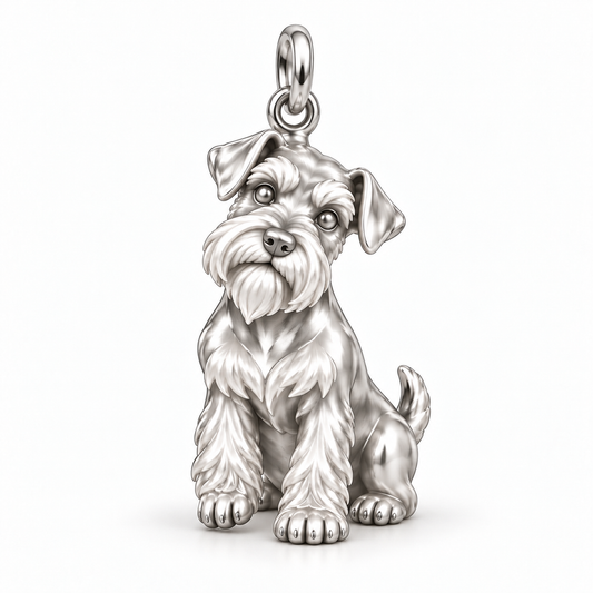 Always Close — Curious Miniature Schnauzer Charm and Polyester Cord Bracelet Set