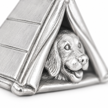 Super macro surface detail of Camping Companion Charm from a low oblique angle
