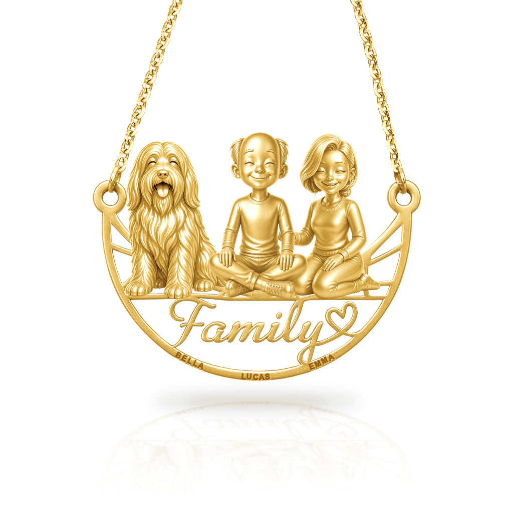 Soulyshine Bearded Collie family and dog handcrafted necklace