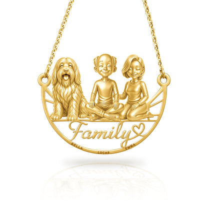 Soulyshine Bearded Collie family and dog handcrafted necklace