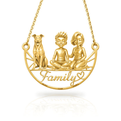 Soulyshine Beauceron family and dog handcrafted necklace