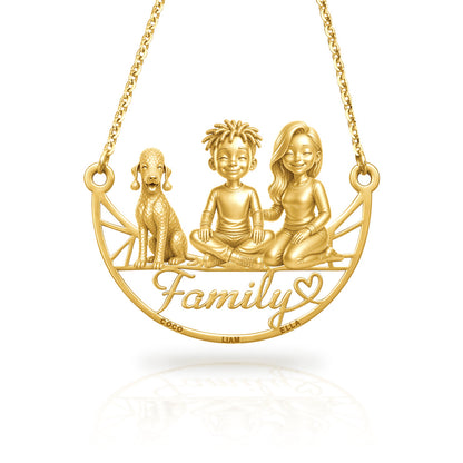 Soulyshine Bedlington Terrier family and dog handcrafted necklace