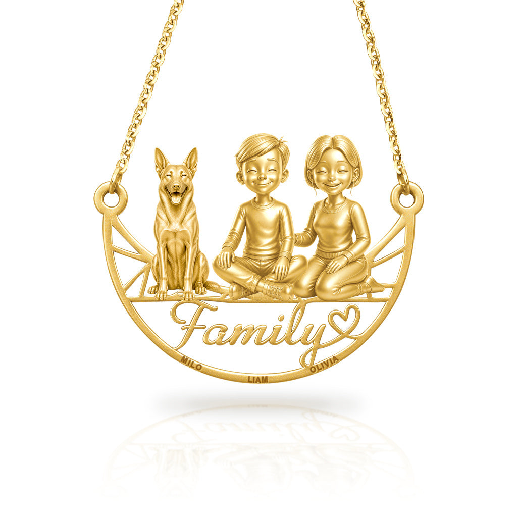 Soulyshine Belgian Malinois family and dog handcrafted necklace