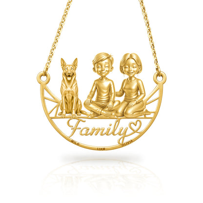 Soulyshine Belgian Malinois family and dog handcrafted necklace