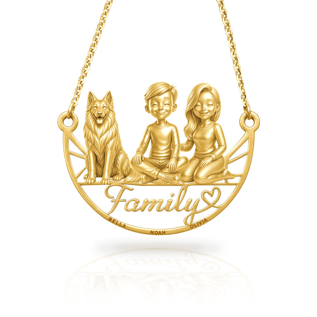 Soulyshine Belgian Sheepdog family and dog handcrafted necklace