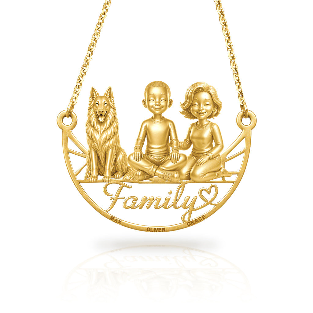 Soulyshine Belgian Tervuren family and dog handcrafted necklace