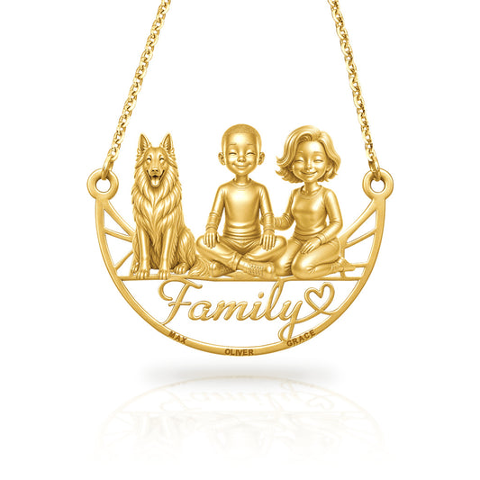 Soulyshine Belgian Tervuren family and dog handcrafted necklace