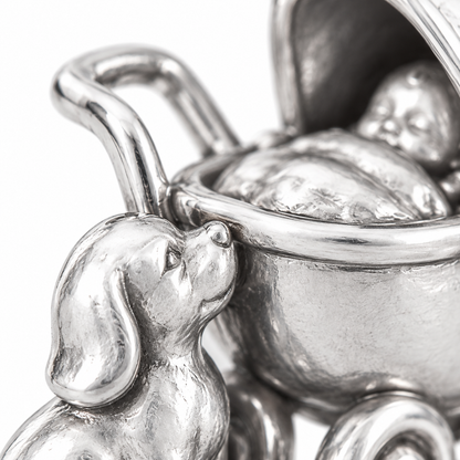 Super macro surface detail of New Beginnings Charm from a low oblique angle