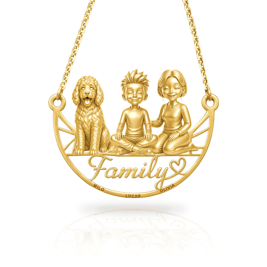 Soulyshine Bernedoodle family and dog handcrafted necklace