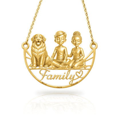 Soulyshine Bernese Mountain Dog family and dog handcrafted necklace