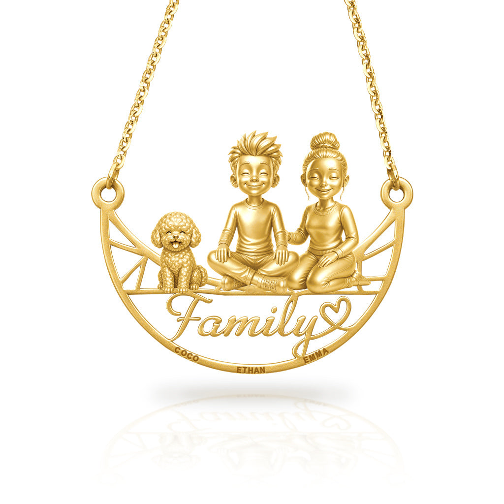 Soulyshine Bichon Frise family and dog handcrafted necklace