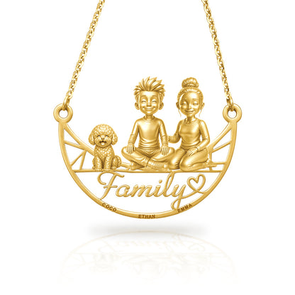 Soulyshine Bichon Frise family and dog handcrafted necklace