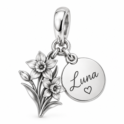 Blooming With You – Personalized Birth Flower & Name Charm