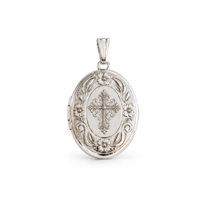 Soulyshine Gothic Cross Oval Locket Charm