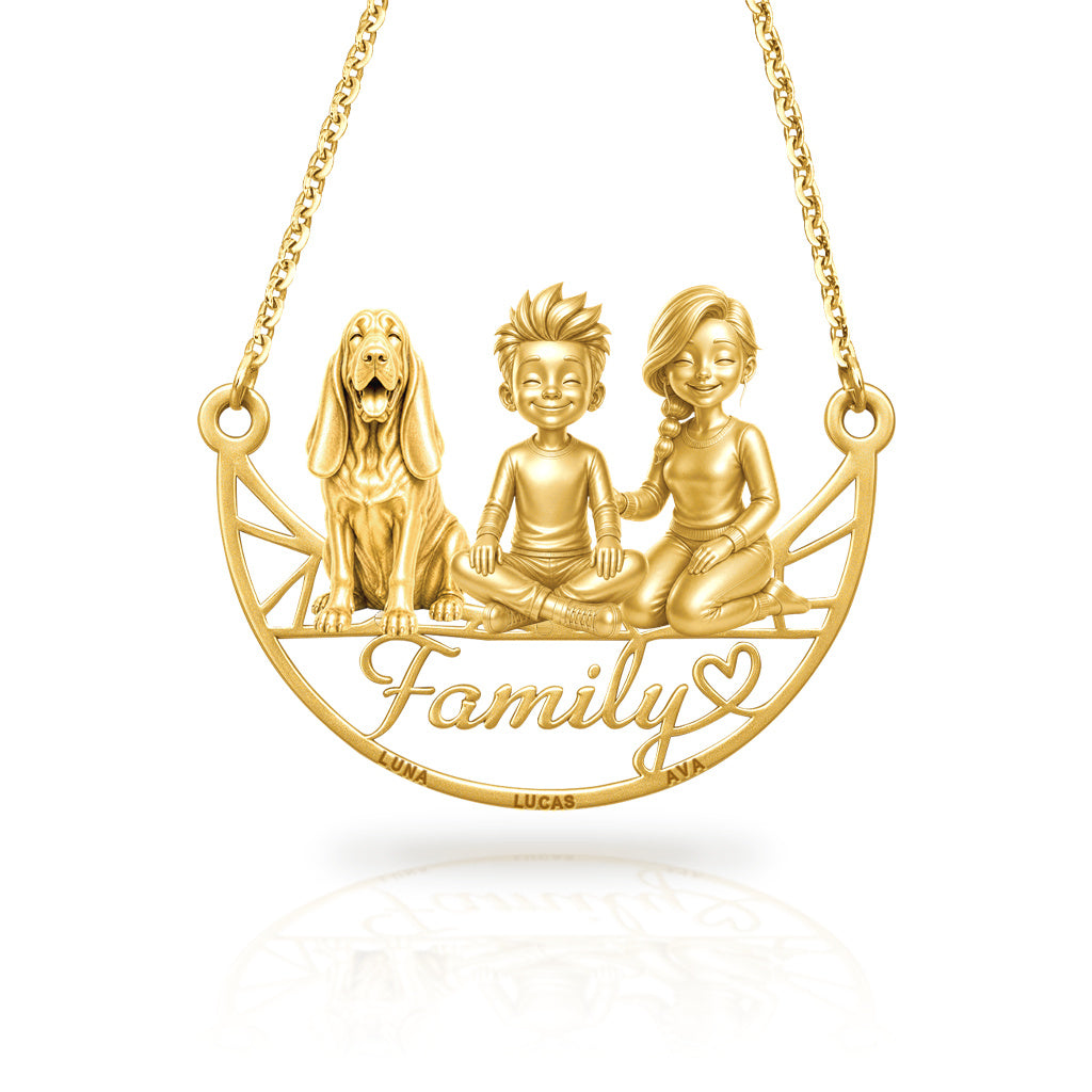 Soulyshine Bloodhound family and dog handcrafted necklace
