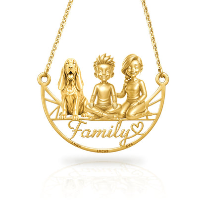 Soulyshine Bloodhound family and dog handcrafted necklace