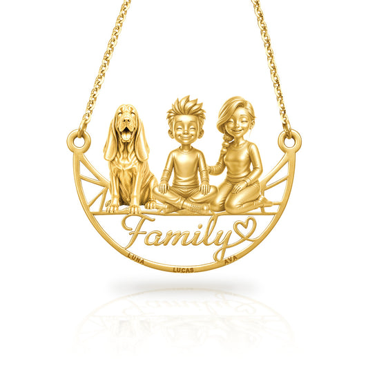 Soulyshine Bloodhound family and dog handcrafted necklace