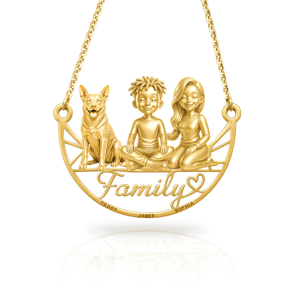 Soulyshine Blue Heeler family and dog handcrafted necklace
