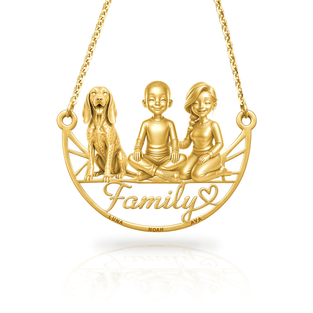 Soulyshine Bluetick Coonhound family and dog handcrafted necklace
