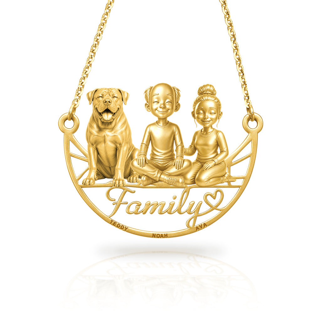 Soulyshine Boerboel family and dog handcrafted necklace