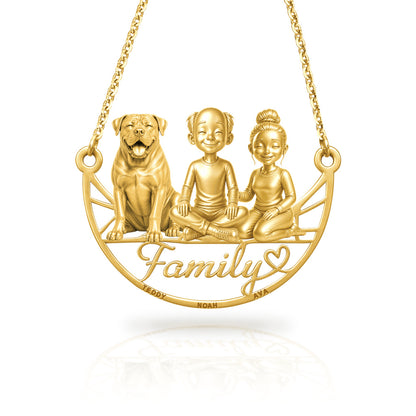 Soulyshine Boerboel family and dog handcrafted necklace