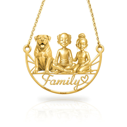 Soulyshine Boerboel family and dog handcrafted necklace