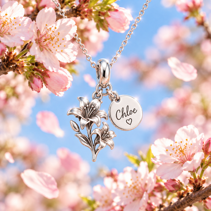 Blooming With You – Personalized Birth Flower & Name Charm