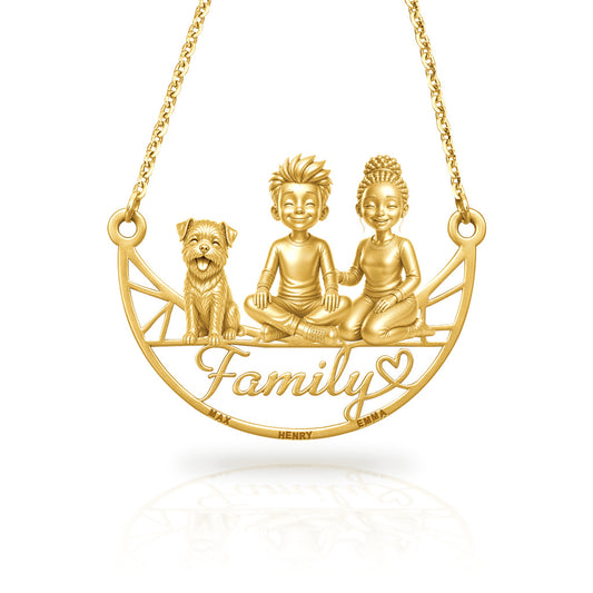 Soulyshine Border Terrier family and dog handcrafted necklace