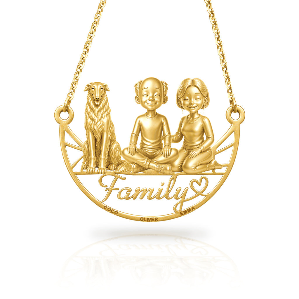 Soulyshine Borzoi family and dog handcrafted necklace