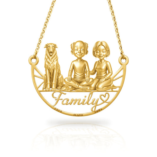 Soulyshine Borzoi family and dog handcrafted necklace