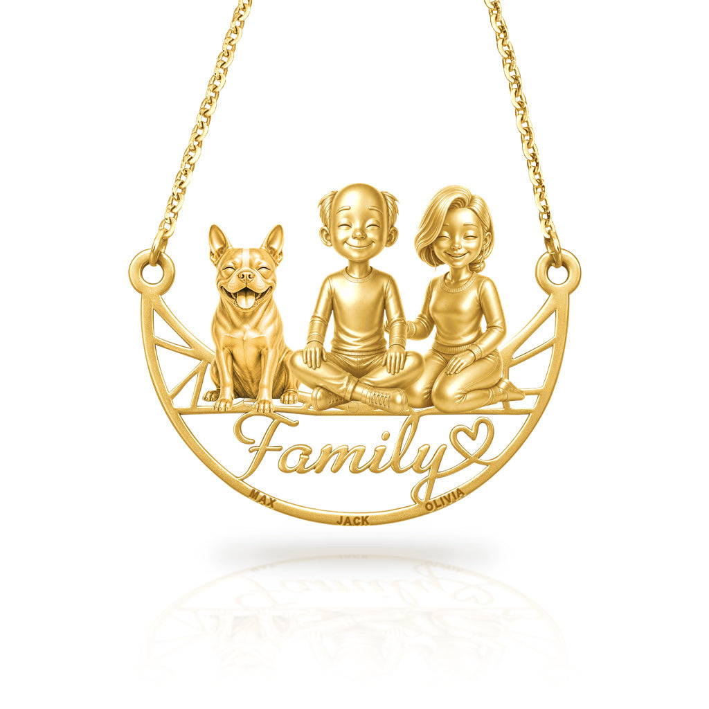 Soulyshine Boston Terrier family and dog handcrafted necklace