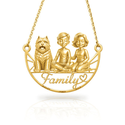 Soulyshine Bouvier des Flandres family and dog handcrafted necklace