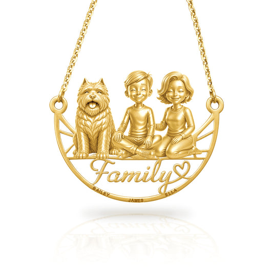 Soulyshine Bouvier des Flandres family and dog handcrafted necklace