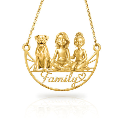Soulyshine Boxer family and dog handcrafted necklace