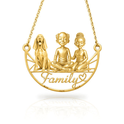 Soulyshine Bracco Italiano family and dog handcrafted necklace