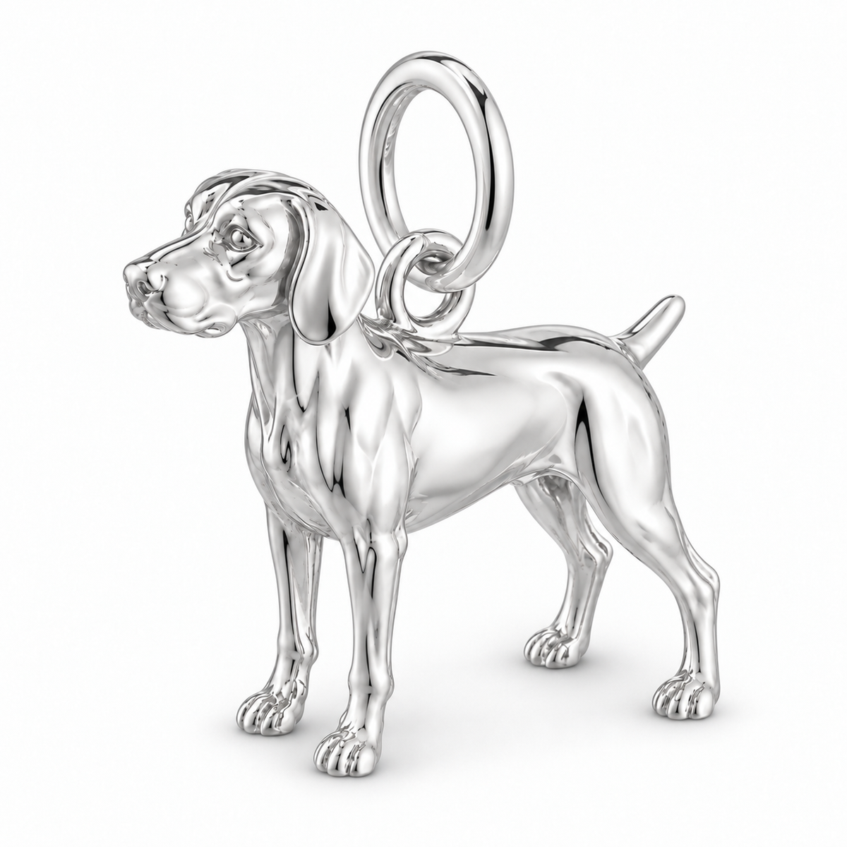 Polished silver dog charm – German Shorthaired Pointer