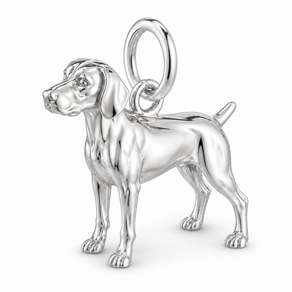 Polished silver dog charm – German Shorthaired Pointer