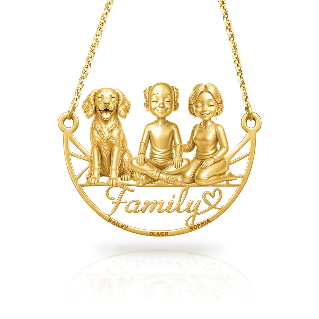 Soulyshine Brittany family and dog handcrafted necklace