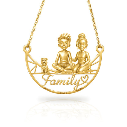 Soulyshine Brussels Griffon rough coat family and dog handcrafted necklace