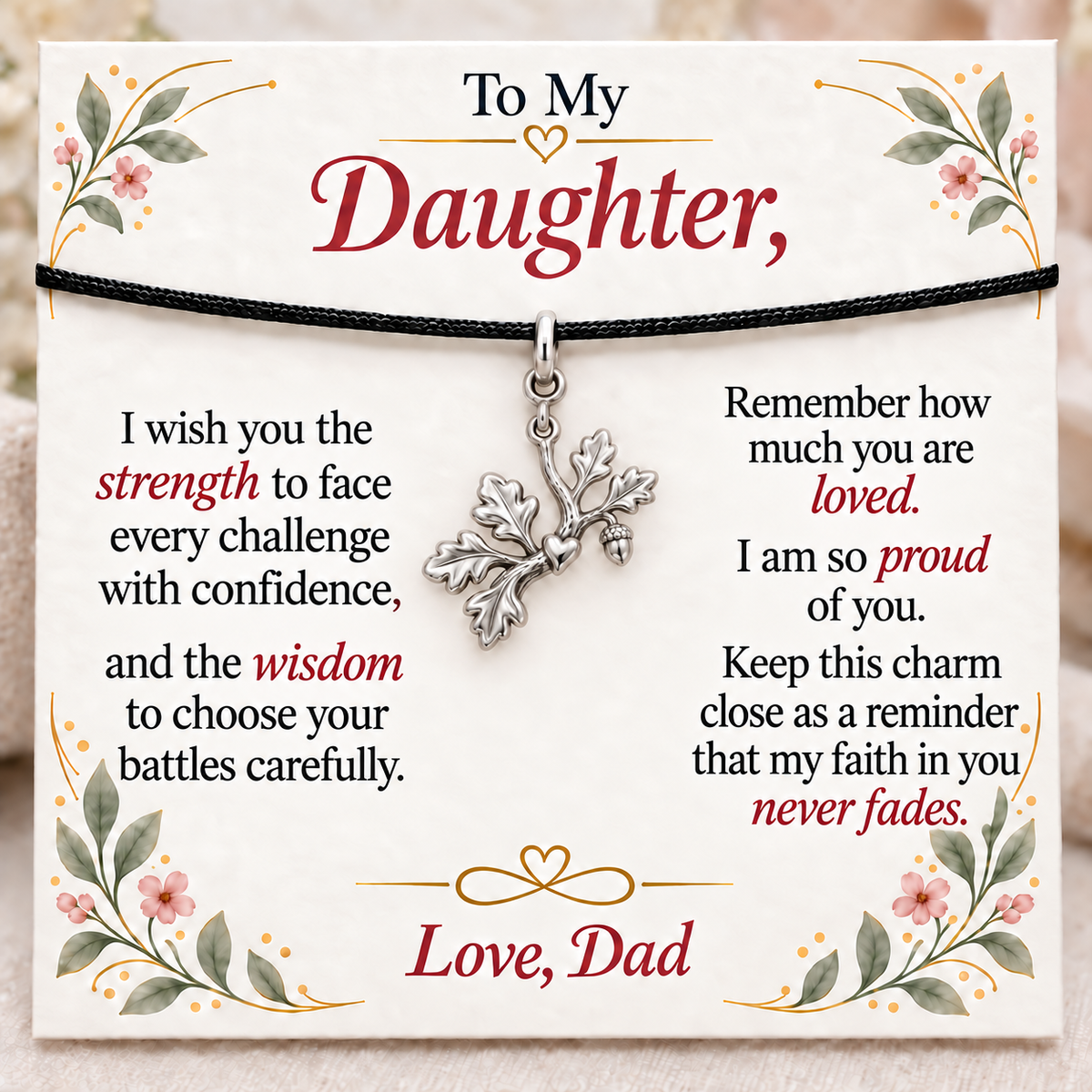 Strong Roots, Dad’s Faith Never Fades — Main image, silver finish