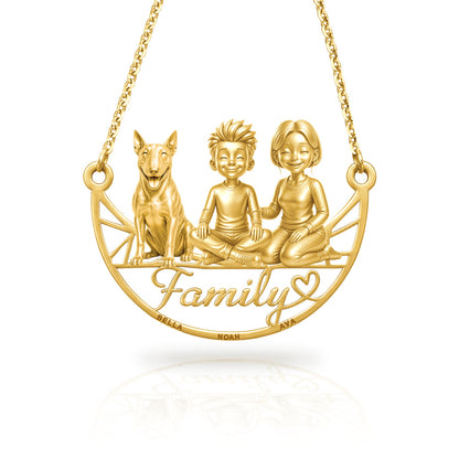Soulyshine Bull Terrier family and dog handcrafted necklace