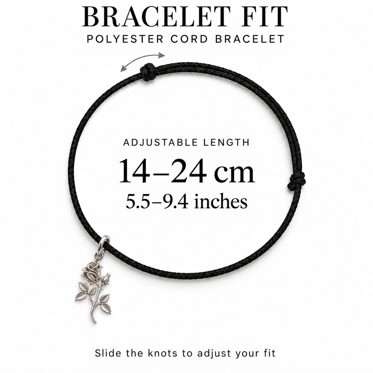 Blooming Memories — Choose Your Flower Charm and Polyester Cord Bracelet Set