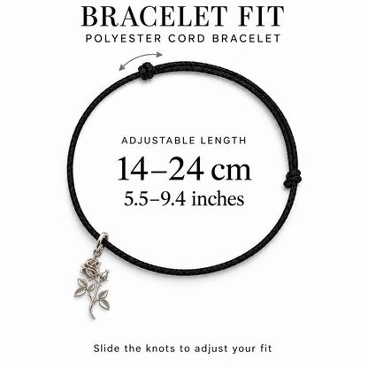 Blooming Memories — Choose Your Flower Charm and Polyester Cord Bracelet Set