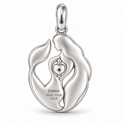 Mermaid charm back engraving personalized with Emma and Trust Your Voice